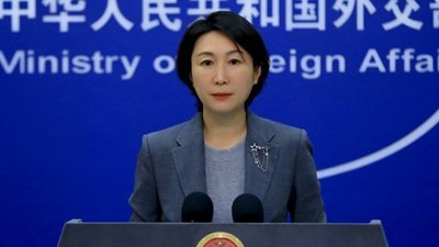 中国外交部发言人毛宁称，中国下月起对6国试行单方面免签入境待遇。（图截自中国外交部网页）