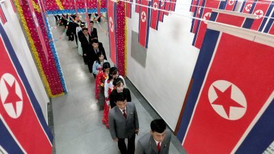 朝鲜周日举行地方人民会议代议员选举。（图取自朝中社/法新社）