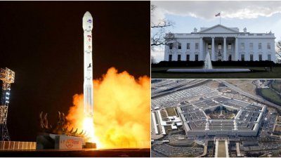 朝鲜局上周二晚上利用新型运载火箭“千里马-1”型，将侦察卫星“万里镜-1”号发射升空。朝鲜声称拍摄到多个目标的卫星图，包括美国的白宫和五角大厦。（图取自朝中社/路透社）