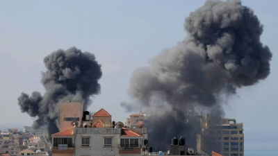 以色列反击空袭加沙走廊。（法新社图，非相关医院）