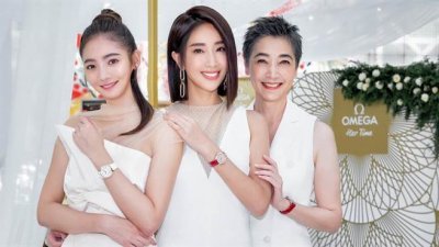 台湾著名艺人隋棠和家婆赖佩霞（右）、小姑谢沛恩于2020年出席知名钟表品牌活动，这也是三人首次同台现身。（图取自面子书/隋棠）
