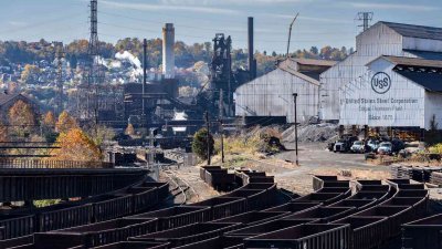 美国钢铁公司位于宾夕法尼亚州布拉多克的工厂。（法新社档案照）