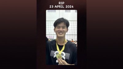 遭遇事故受重伤　27岁排球员冯耀昌辞世