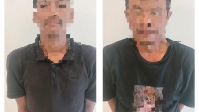 依斯干达警访逮捕了两名尿液检查结果呈阳性反应的华裔及巫裔男子，起获怀疑用来窃取电缆的工具。 （取自依斯干达警方脸书）