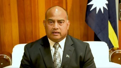 瑙鲁总统阿迪昂周一在面子书上发布演说，宣布与台湾断交。（图取自面子书/The Government of the Republic of Nauru）