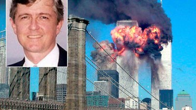 美国纽约市的世贸中心，在2001年9月11日遭被劫持的客机撞击后，冒出滚滚浓烟。小图为第1650名被确认身份的911恐袭受害者尼文。（图取自路透社）