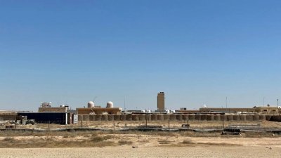 阿萨德空军基地位于伊拉克安巴尔省，是伊拉克第二大空军基地。基地内有少量外军人员驻扎。（法新社档案照）