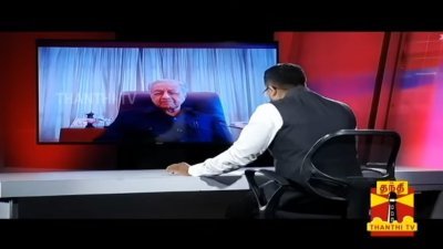 敦马哈迪早前接受印度电视台“Thanthi TV”访问时，发表华印裔并不完全忠于言论。（画面截图自Thanthi TV）