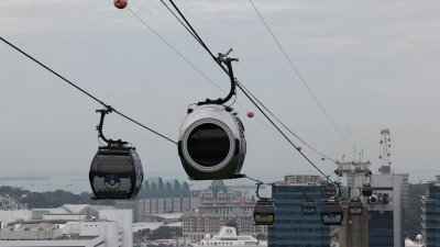 新加坡缆车第五代车厢 “天眼”。（海峡时报）