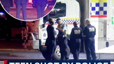 澳洲珀斯发生16岁少年持刀伤人事件，在用电击枪试图阻止无果后，警方开枪击毙了嫌犯。（图取自X/9News Perth）