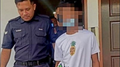 17岁被告（右）周四在峇株巴辖推事庭面控。（图取自《每日新闻》）