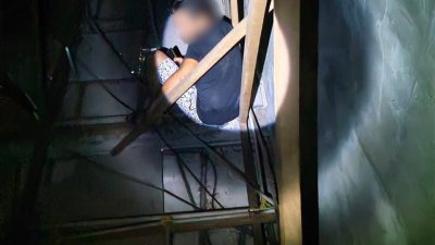 非法外劳躲在危险的架上，仍逃不开执法人员的逮捕。