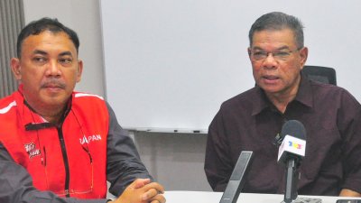 赛夫丁纳苏申(右）表示，希盟在来届甲州选举中采取温和方式展现政府的治理成果，而非透过谩骂或仇恨政治赢得选举。